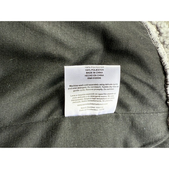 Mens Sz Medium Cabin Fever by Ramatex Sherpa Fleece Full Zip Sweater Gray - Picture 9 of 9